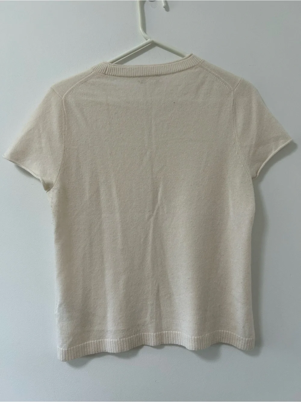 J. Crew Cream Short-Sleeve Crewneck‎ Sweater